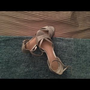 Silver sparkly heels